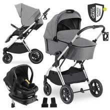 4in1 Kinderwagen-Set Vision X Trio Set - inkl. i-Size Babyschale & Isofix Base & XXL Zubehörset - Melange Grey