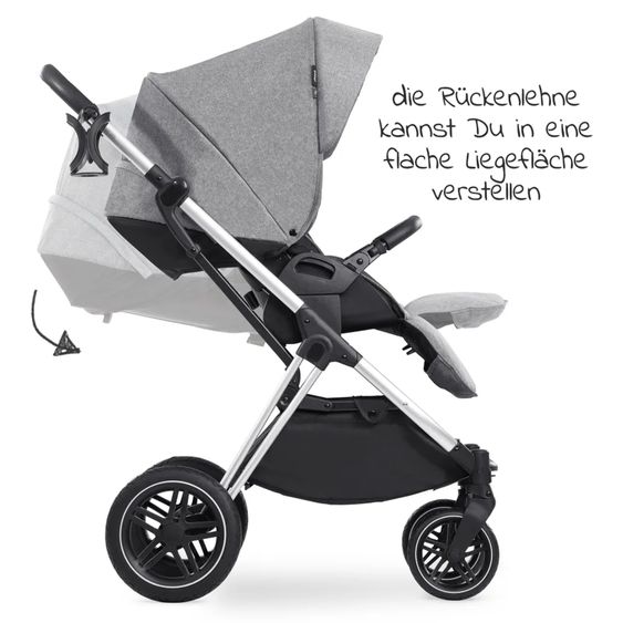 Hauck 4in1 Kinderwagen-Set Vision X Trio Set - inkl. i-Size Babyschale & Isofix Base & XXL Zubehörset - Melange Grey