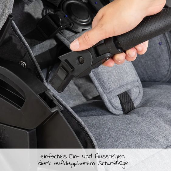 Hauck 4in1 Kinderwagen-Set Vision X Trio Set - inkl. i-Size Babyschale & Isofix Base & XXL Zubehörset - Melange Grey