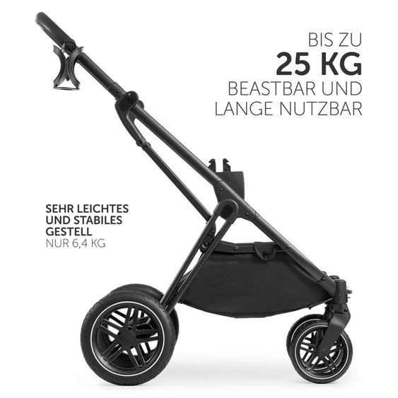 Hauck 4in1 Kinderwagen-Set Vision X Trio Set - inkl. i-Size Babyschale & Isofix Base & XXL Zubehörset - Melange Grey