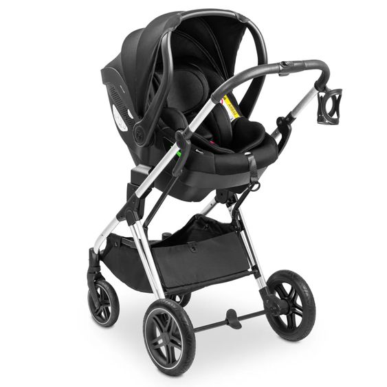 Hauck 4in1 Kinderwagen-Set Vision X Trio Set - inkl. i-Size Babyschale & Isofix Base & XXL Zubehörset - Melange Grey