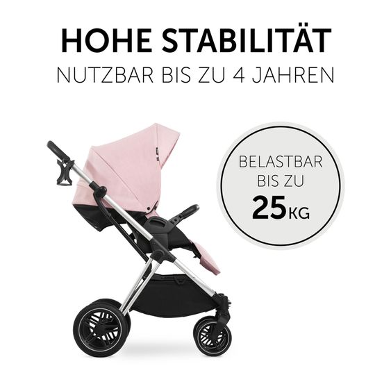 Hauck 4in1 Kinderwagen-Set Vision X Trio Set - inkl. i-Size Babyschale & Isofix Base & XXL Zubehörset - Melange Rose