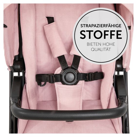 Hauck 4in1 Kinderwagen-Set Vision X Trio Set - inkl. i-Size Babyschale & Isofix Base & XXL Zubehörset - Melange Rose