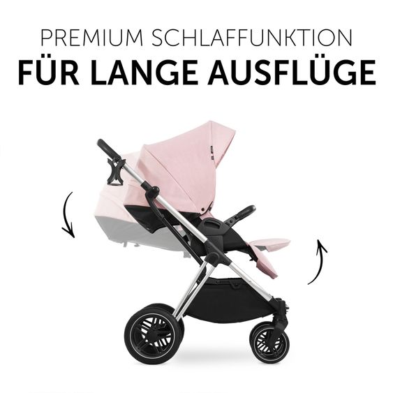 Hauck 4in1 Kinderwagen-Set Vision X Trio Set - inkl. i-Size Babyschale & Isofix Base & XXL Zubehörset - Melange Rose