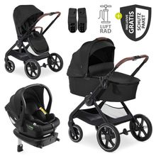 4in1 Kinderwagen-Set Walk N Care Air Trio Set inkl. i-Size Babyschale & Isofix Base & XXL Zubehörset - Black