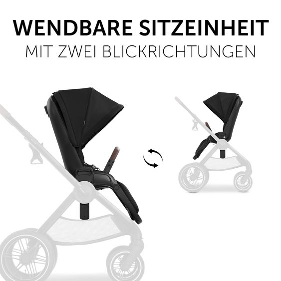 Hauck 4in1 Kinderwagen-Set Walk N Care Air Trio Set inkl. i-Size Babyschale & Isofix Base & XXL Zubehörset - Black