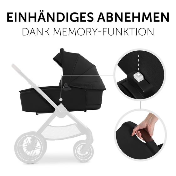 Hauck 4in1 Kinderwagen-Set Walk N Care Air Trio Set inkl. i-Size Babyschale & Isofix Base & XXL Zubehörset - Black