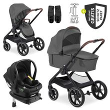 4in1 Kinderwagen-Set Walk N Care Air Trio Set inkl. i-Size Babyschale & Isofix Base & XXL Zubehörset - Dark Grey