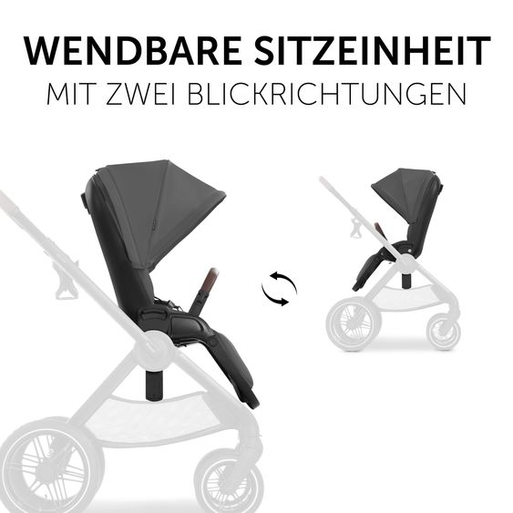 Hauck 4in1 Kinderwagen-Set Walk N Care Air Trio Set inkl. i-Size Babyschale & Isofix Base & XXL Zubehörset - Dark Grey