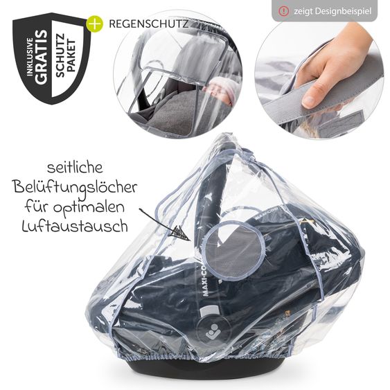 Hauck 4in1 Kinderwagen-Set Walk N Care Air Trio Set inkl. i-Size Babyschale & Isofix Base & XXL Zubehörset - Dark Grey