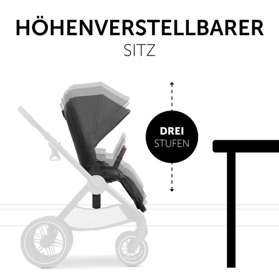 Hauck 4in1 Kinderwagen-Set Walk N Care Air Trio Set inkl. i-Size Babyschale & Isofix Base & XXL Zubehörset - Dark Grey