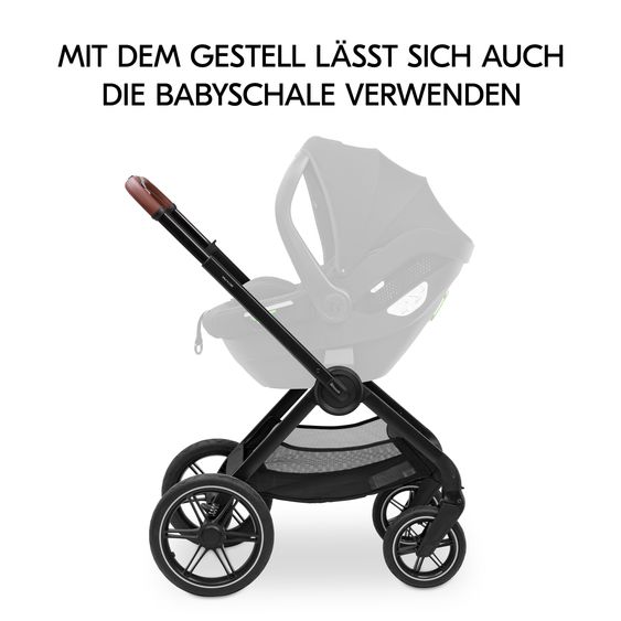 Hauck 4in1 Kinderwagen-Set Walk N Care Air Trio Set inkl. i-Size Babyschale & Isofix Base & XXL Zubehörset - Dark Olive