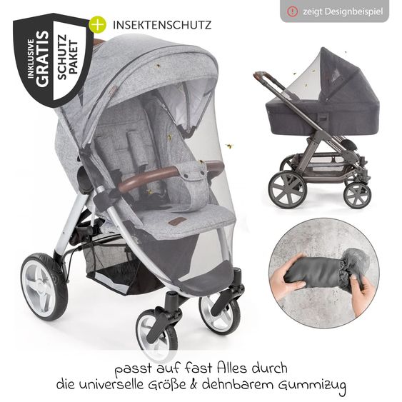 Hauck 4in1 Kinderwagen-Set Walk N Care Air Trio Set inkl. i-Size Babyschale & Isofix Base & XXL Zubehörset - Dark Olive