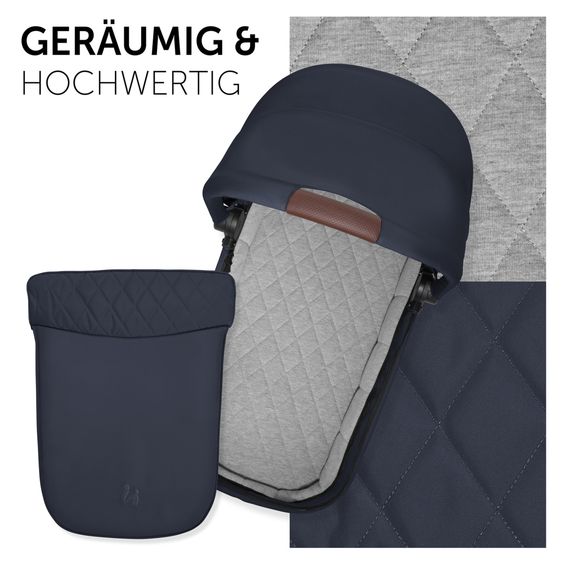 Hauck 4in1 stroller set Walk N Care Trio Set incl. i-Size infant car seat Drive N Care & Isofix Base & XXL accessory set - Dark Blue