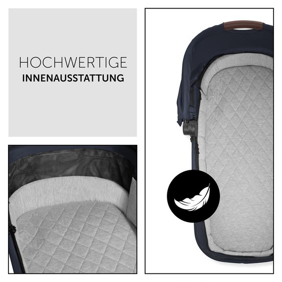 Hauck 4in1 stroller set Walk N Care Trio Set incl. i-Size infant car seat Drive N Care & Isofix Base & XXL accessory set - Dark Blue