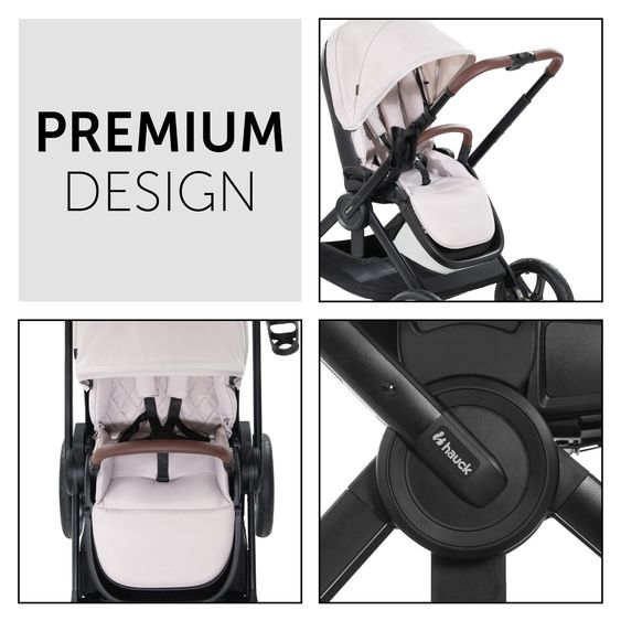 Hauck Set di passeggini 4in1 Walk N Care Trio Set con seggiolino auto i-Size e base Isofix e set di accessori XXL - Beige