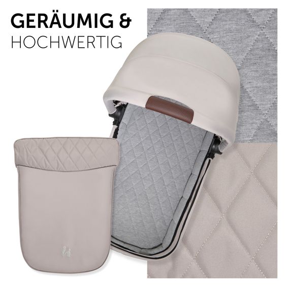 Hauck Set di passeggini 4in1 Walk N Care Trio Set con seggiolino auto i-Size e base Isofix e set di accessori XXL - Beige