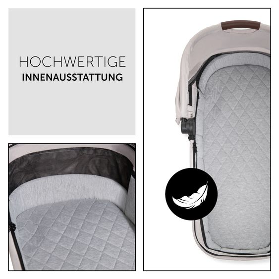 Hauck Set di passeggini 4in1 Walk N Care Trio Set con seggiolino auto i-Size e base Isofix e set di accessori XXL - Beige