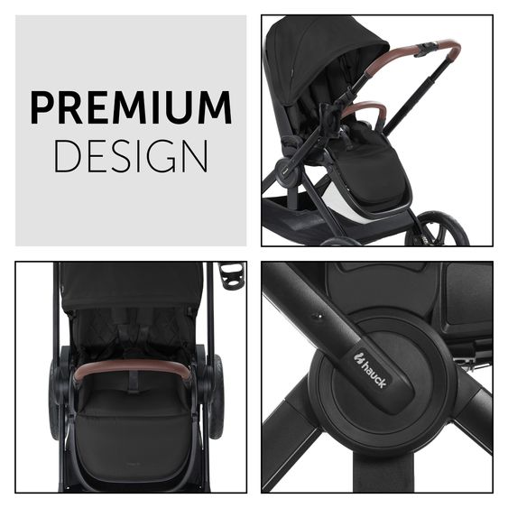 Hauck Set di passeggini 4in1 Walk N Care Trio Set con seggiolino auto i-Size e base Isofix e set di accessori XXL - Nero