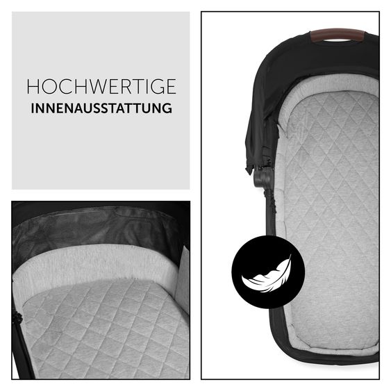 Hauck 4in1 stroller set Walk N Care Trio Set incl. i-Size infant car seat & Isofix Base & XXL accessory set - Black