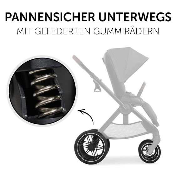 Hauck 4in1 Kinderwagen-Set Walk N Care Trio Set inkl. i-Size Babyschale & Isofix Base & XXL Zubehörset - Dark Grey