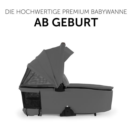 Hauck 4in1 Kinderwagen-Set Walk N Care Trio Set inkl. i-Size Babyschale & Isofix Base & XXL Zubehörset - Dark Grey