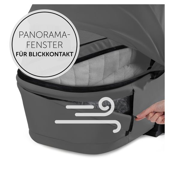 Hauck 4in1 Kinderwagen-Set Walk N Care Trio Set inkl. i-Size Babyschale & Isofix Base & XXL Zubehörset - Dark Grey