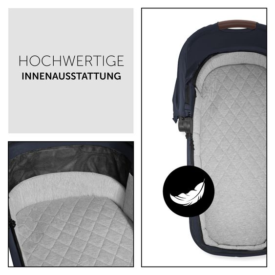 Hauck Set di passeggini 4in1 Walk N Care Trio Set con seggiolino auto i-Size e base Isofix e set di accessori XXL - Blu navy scuro