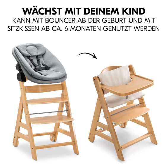 Hauck Set Neonato Alpha Move 5 pz. - Grigio Melange Scuro - Natur