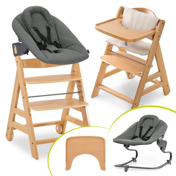 Hauck 5-pcs Alpha Move Newborn Set - Dark Grey - Nature