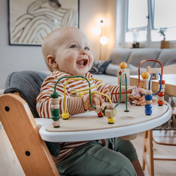 Hauck 5-pcs Alpha Move Newborn Set - Highchair + Bouncer 2in1 Eco + Tray + Highchair Cushion Deluxe - Natur