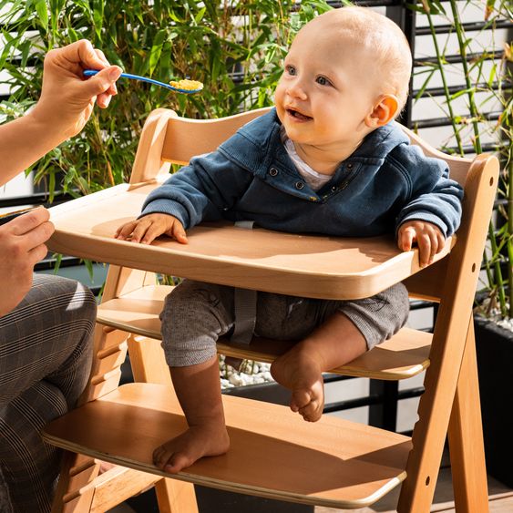 Hauck 5-tlg. Alpha Move Newborn Set - Hochstuhl + Bouncer 2in1 + Essbrett + Hochstuhlauflage Deluxe - Natur