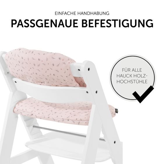 Hauck 5-pc Alpha Move Saver Set - in the value set incl. feeding board + seat cushion Flowers Rose + 2x silicone plates - Nature