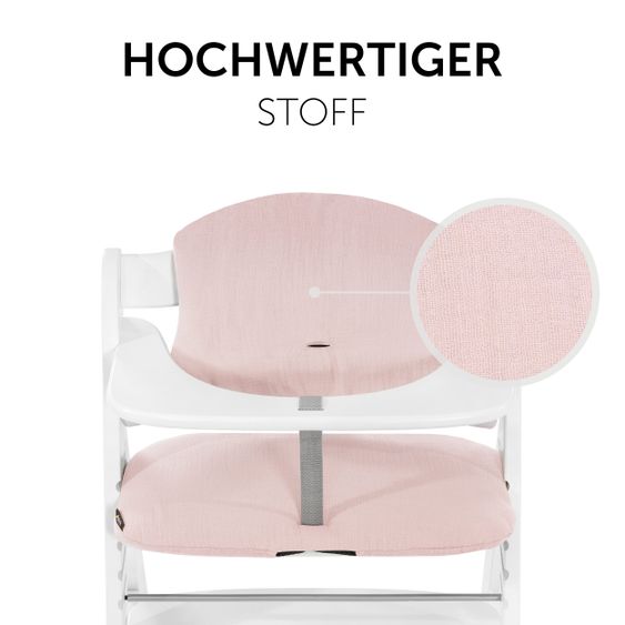 Hauck 5-tlg. Essbrett-Set für Alpha Plus - Click Tray + Sitzkissen + GRATIS 2x Silikon-Teller - Grey Muslin Rose