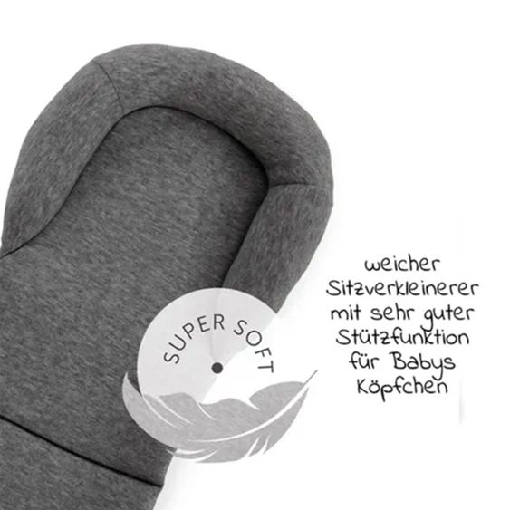 Hauck Alpha Move Natur 5-tlg. Newborn Set - Hochstuhl + 2in1 Neugeborenen-Aufsatz & Wippe + Essbrett + Hochstuhlauflage - Jersey Charcoal