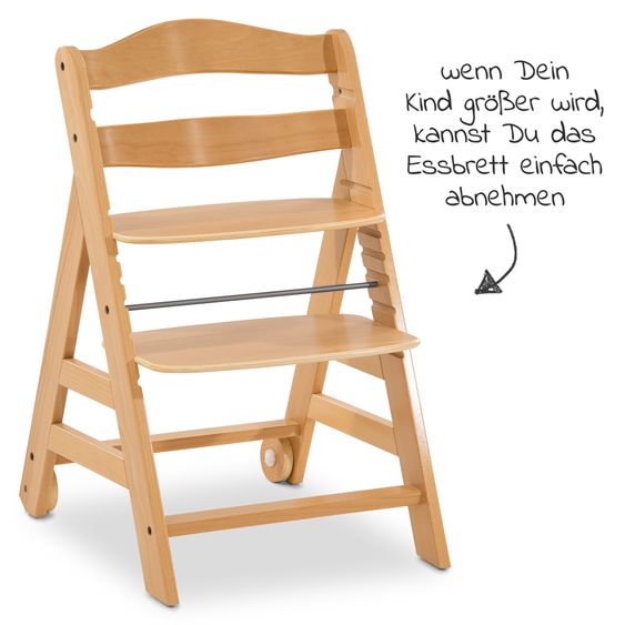 Hauck Alpha Move Natur 5-tlg. Newbornset Light Grey - Hochstuhl + Neugeborenenaufsatz & Wippe + Essbrett + Sitzkissen Nordic Grey