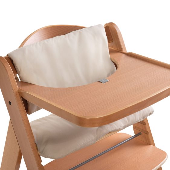 Hauck Alpha Move Nature Newborn Set - 5-pcs. High Chair + Attachment & Rocker, Eating Board, Seat Cushion - Stretch Beige