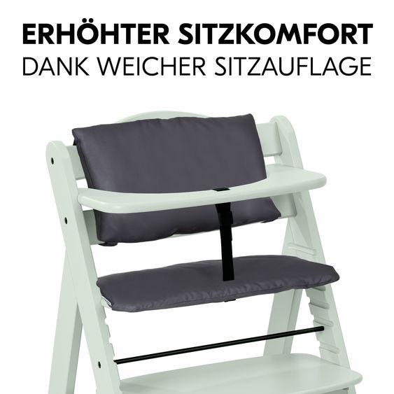 Hauck Alpha Plus 4-pcs Newborn Set - Highchair + 2in1 Newborn Attachment & Deluxe Rocker + Deluxe Seat Cushion - Mint