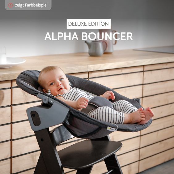 Hauck Alpha Plus 4-pcs Newborn Set - Highchair + 2in1 Newborn Attachment & Deluxe Rocker + Deluxe Seat Cushion - Mint