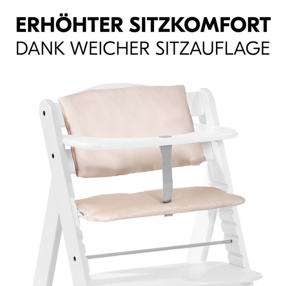 Hauck Alpha Plus 4-pc. Newborn Set - Highchair + 2in1 Newborn Insert & Deluxe Rocker + Deluxe Seat Cushion - White