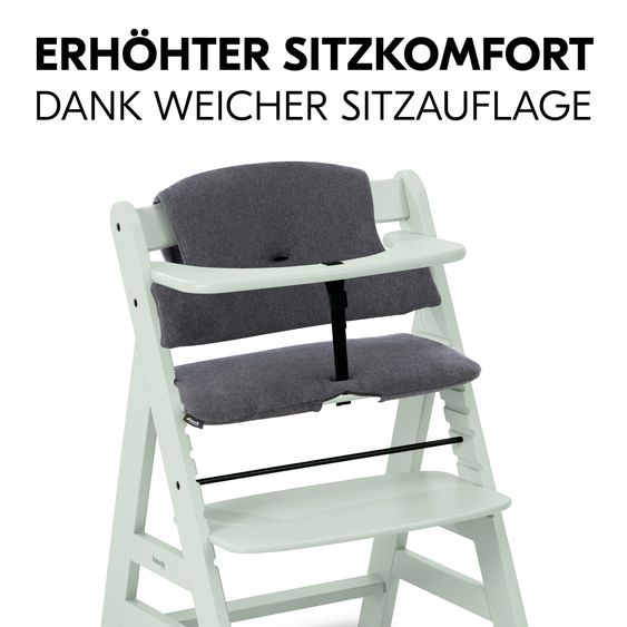 Hauck Alpha Plus 4-pcs Newborn Set - High chair + 2in1 newborn insert & rocker Eco + deluxe seat cushion - Mint