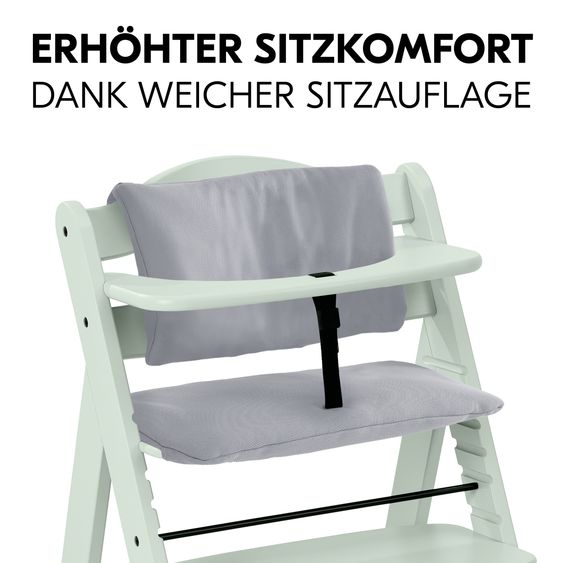 Hauck Alpha Plus 4-pc. Newborn Set - High chair + 2in1 newborn insert & rocker Eco + deluxe seat cushion - Mint