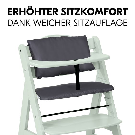 Hauck Alpha Plus 4-pc. Newborn Set - High Chair + 2in1 Newborn Attachment & Rocker Premium + Seat Cushion Deluxe - Mint