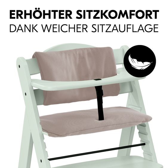 Hauck Alpha Plus 4-pc. Newborn Set - High Chair + 2in1 Newborn Insert & Rocker + Deluxe Seat Cushion - Mint