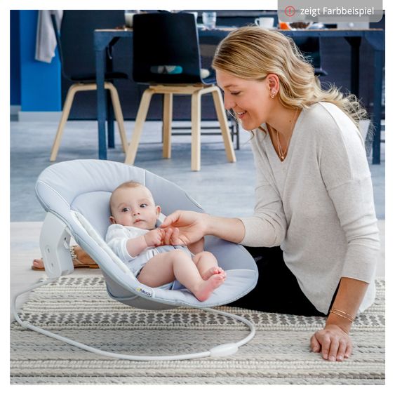 Hauck Alpha Plus Set Newborn 4 pz. Seggiolone + 2in1 Riduttore Neonato & Dondolo + Cuscino Deluxe - Stretch Beige - Noce