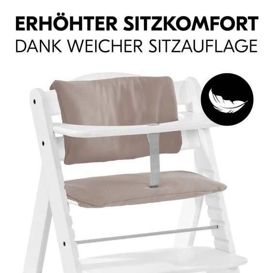 Hauck Alpha Plus 4-pc. Newborn Set - High Chair + 2in1 Newborn Insert & Rocker + Deluxe Seat Cushion - White