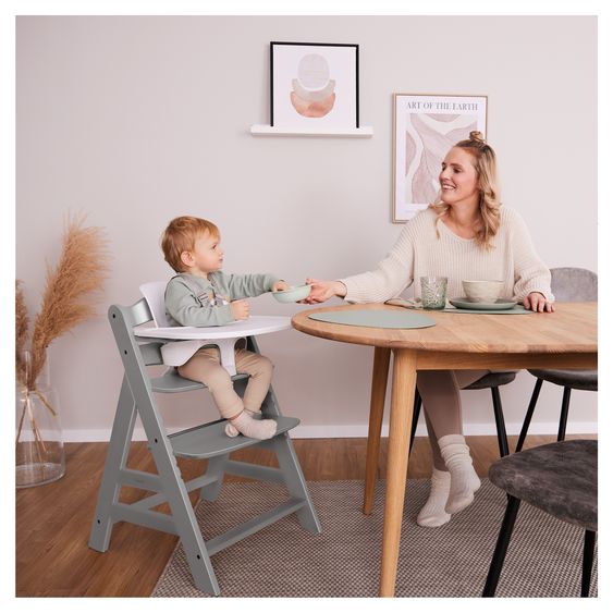 Hauck Alpha Plus Set Neonato 4 pz. - Seggiolone + Adattatore Neonato & Dondolo Eco + Baby Seat - Grigio