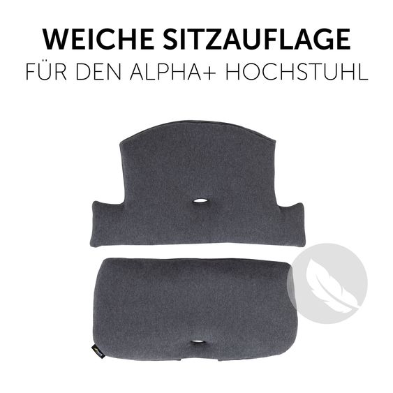 Hauck Alpha Plus Set Newborn 4 pz. - Seggiolone + Supporto neonato & Dondolo Eco + Cuscino seduta - Deep Grey - Nero