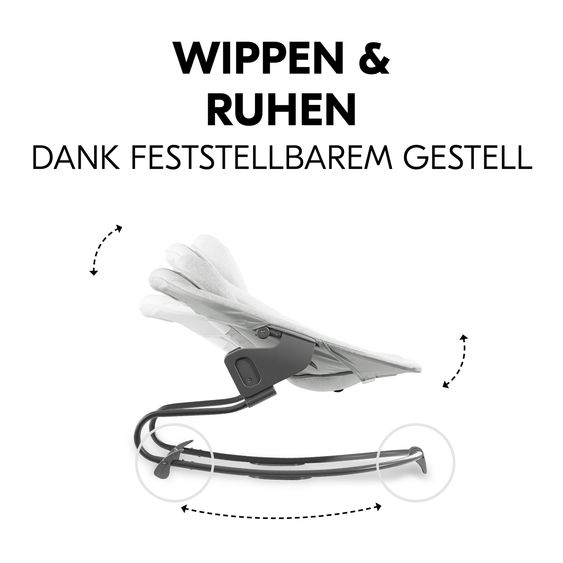 Hauck Alpha Plus 4-tlg. Newborn Set - Hochstuhl + Neugeborenenaufsatz & Wippe + Sitzkissen - Grey