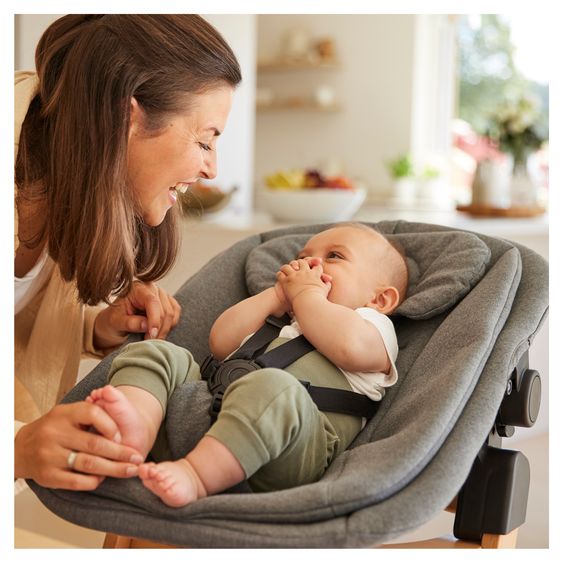Hauck Alpha Plus Set Nouveau-Né 5 Pièces - Chaise Haute + Adaptateur Nouveau-Né 2in1 & Transat + Siège Bébé + Plateau Repas - Blanc